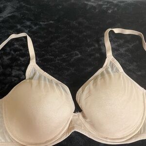 Natori 32DD BRA Tan Highlight Contour Winkle-free Pads Cafe Mesh Stretch 721267